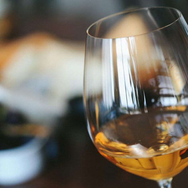 Drink. White wine in a wine glass